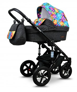 BabyLux Sky Lark Soft Alu Black Paint Flowers