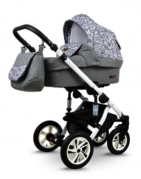 BabyLux Sky Lark Soft Alu White Grey Animals